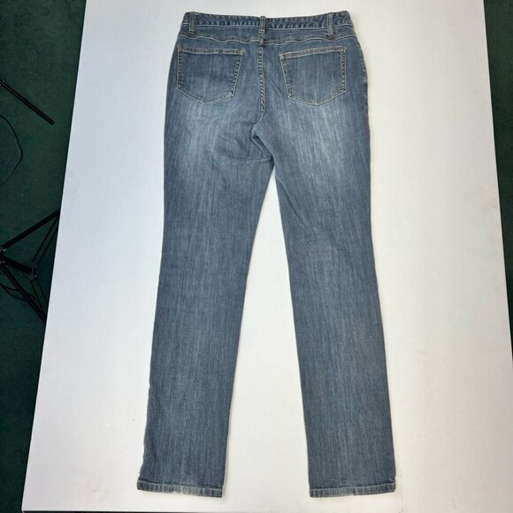 Jeanology Womens Straight Leg Jeans Blue Stretch Medium Wash Mid Rise Denim 8 - Picture 4 of 10